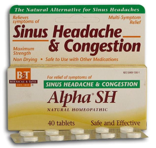Boericke & Tafel Alpha SH Sinus Headache Congestion - 40 tabs