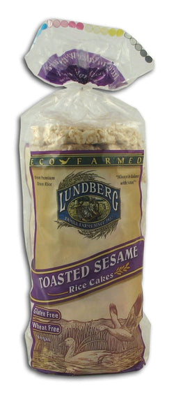 Lundberg Rice Cakes Toasted Sesame Eco-Farmed Gluten-Free - 12 x 8.5 ozs.