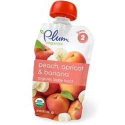 Plum Organics Stage 2 Peach Apricot & Banana, Organic - 6 x 4 oz