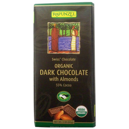 Rapunzel Dark Chocolate with Almonds Organic - 3 ozs.