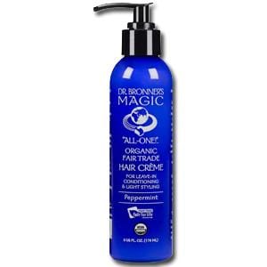 Dr Bronner Peppermint Hair Conditioning Style Creme Organic  - 6 ozs.