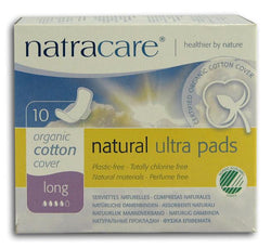 Natracare Ultra Long Pads with Wings Natural - 10 ct.