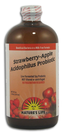 Nature's Life Acidophilus Liquid Dairy-Free Strawberry-Apple - 16 ozs.