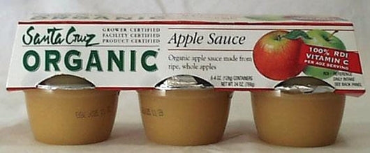 Santa Cruz Apple Sauce Cups Organic - 6 x 4 ozs.