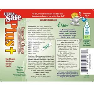 Safer Soaps Ultra Safe Plus Commercial Cleanser Concentrate, Unscented  - 1 gallon