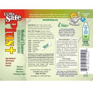 Safer Soaps Ultra Safe Plus Medical Cleanser Concentrate, Unscented - 1 quart