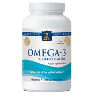 Nordic Naturals Omega-3 Purified Fish Oil, Lemon - 180 softgels