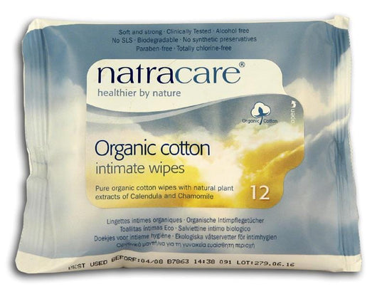 Natracare Feminine Wipes Cotton 12 count Organic - 24 x 1 pk.