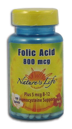 Nature's Life Folic Acid 800 mcg - 100 tablets