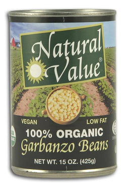 Natural Value Garbanzo Beans Organic - 12 x 15 ozs.