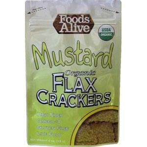 Foods Alive @Mustard, Flax Crackers, Organic - 6 x 4 ozs.