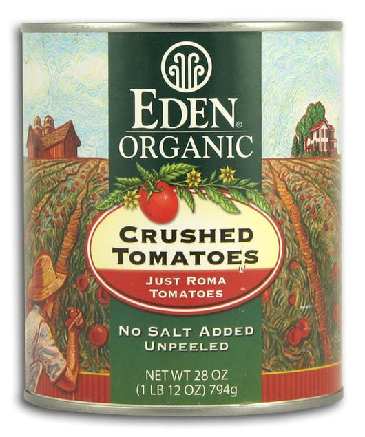Eden Foods Crushed TomatoesOrganic in Amber Glass - 12 x 25 ozs.