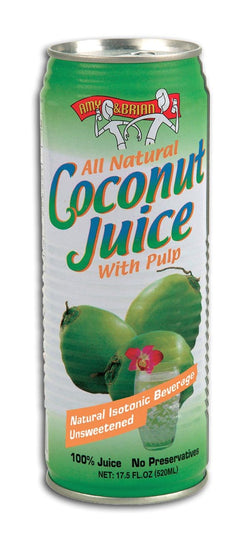 Amy & Brian Young Coconut Juice with Pulp - 12 x 17.5 ozs.