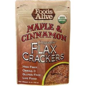 Foods Alive Maple Cinnamon Flax Crackers Organic - 4 ozs.