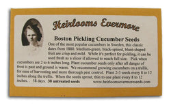 Heirlooms Evermore Boston Pickling Cucumber Seeds - 30 seeds