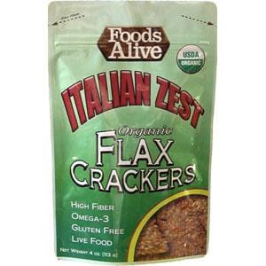 Foods Alive Italian Zest Flax Crackers Organic - 4 ozs.