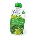 Plum Organics Baby & Tots Spinach Peas & Pear Organic Baby Food 4 oz.