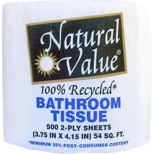Royal Paper/Natural Value Bath Tissue 500 2ply sheets-Recycled - 48 rolls