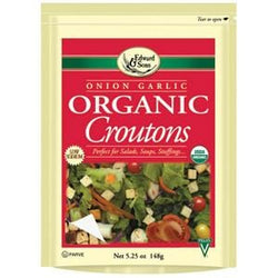 Edward & Sons Croutons Onion Garlic Organic - 6 x 5.25 ozs.