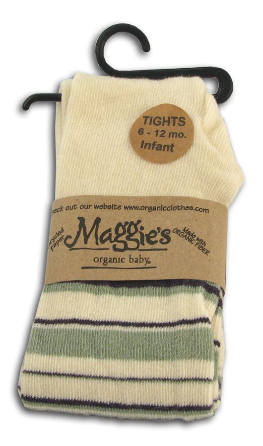 Maggie's Organics Striped Pattern Tights 6-12 months - 1 pair
