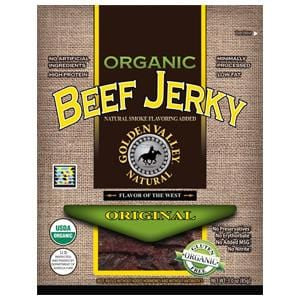 Golden Valley Natural Beef Jerky, Original, Organic - 3 ozs.