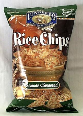 Lundberg Rice Chips Sesame & Seaweed Gluten-Free - 3 x 6 ozs.