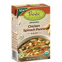 Pacific Foods Chicken Spinach Penne Soup, Organic - 12 x 17.6 ozs.