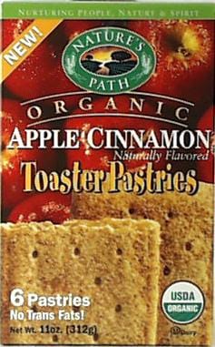 Nature's Path Toaster Pastries Apple Cinnamon Unfrosted Organic - 3 x 11 ozs.