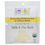 Aura Cacia Restoring Helichrysum & Lemon Balm Soothing & Organic Milk & Oat Bath 1.75 oz