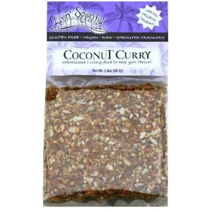 Livin' Spoonful Sprouted Crackers, Coconut Curry - 2.8 ozs.