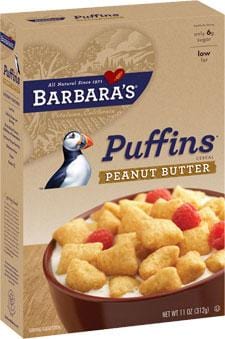 Barbara's Bakery Puffins Peanut Butter Wheat Free - 12 x 11 ozs.