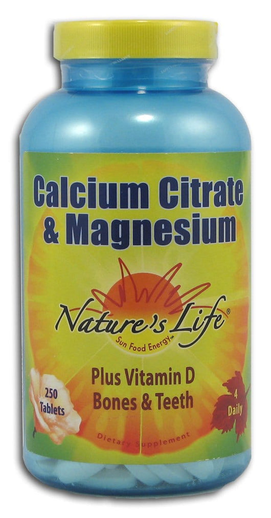 Nature's Life Calcium Citrate & Magnesium - 250 tablets