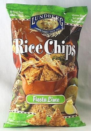 Lundberg Rice Chips Fiesta Lime Gluten-Free - 3 x 6 ozs.