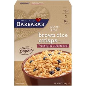 Barbara's Bakery Brown Rice Crisps (Gluten free) Organic - 3 x 10 ozs.