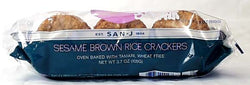 San-J Sesame Brown Rice Crackers Wheat-free - 12 x 3.5 ozs.