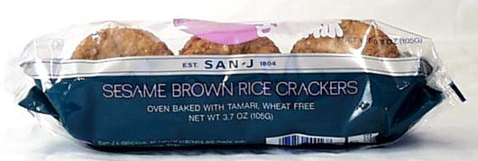 San-J Sesame Brown Rice Crackers Wheat-free - 3.5 ozs.