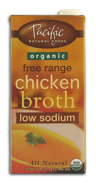 Pacific Foods Chicken Broth Low Sodium Organic - 32 ozs.