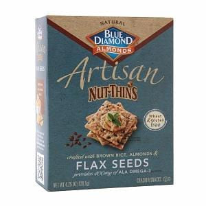 Blue Diamond Artisan Nut Thins, Flax Seed - 12 x 4.25 oz
