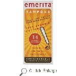 Emerita Feminine Hygiene Super Tampon with Applicator 14 ct Organic Cotton
