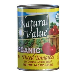 Natural Value Tomatoes, Diced, No Salt Added, Organic - 12 x 14.5 ozs.