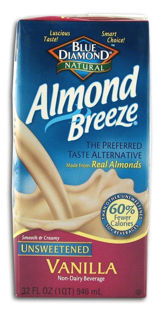Blue Diamond Almond Breeze Unsweetened Vanilla - 12 x 32 ozs.