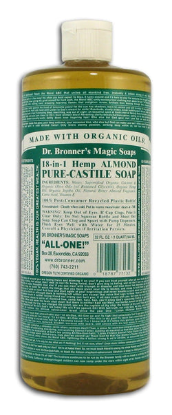 Dr Bronner Hemp Almond Pure Castile Soap Organic - 32 ozs.