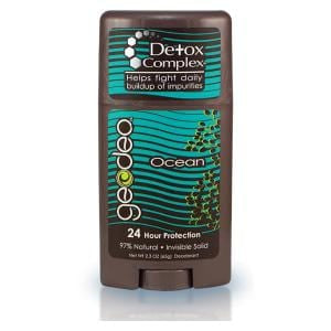 GEODEO Natural Deodorant Plus+ Detox Complex, Invisible Solid, Ocean - 2.3 oz