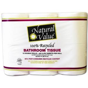 Royal Paper/Natural Value Bath Tissue 400 ct Dbl Roll-Recycled - 4 x 12 rolls