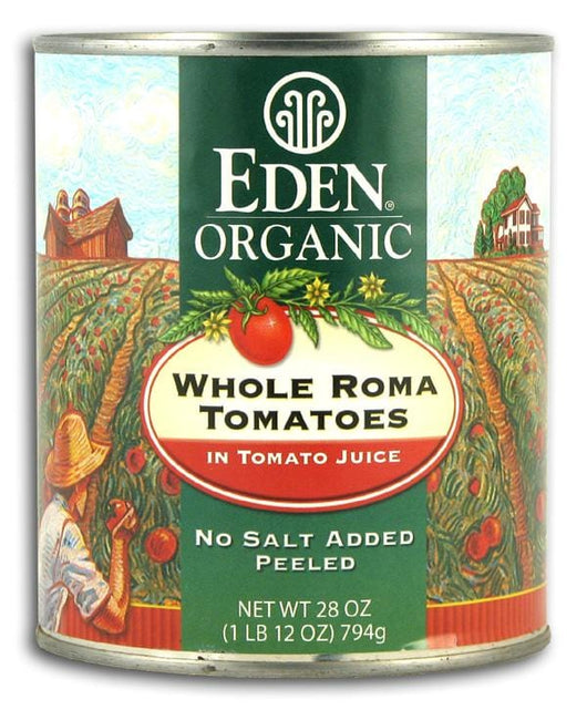 Eden Foods Whole Roma Tomatoes Organic - 12 x 28 ozs.
