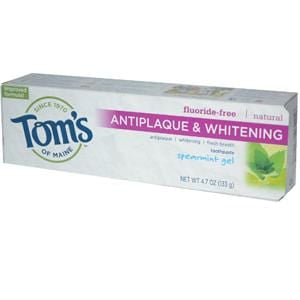 Tom's of Maine Toothpaste, Antiplaque & Whitening, Spearmint - 5.5 ozs.