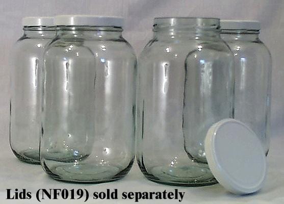 Packaging Supplies Wide Mouth Glass Gallon Jars - without lids - Case/4