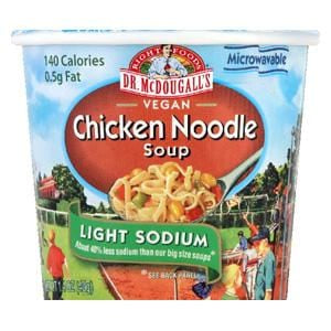 Dr. McDougall's Right Foods Soup Cups, Light Sodium, Chicken Noodle - 6 x 1.4 ozs.