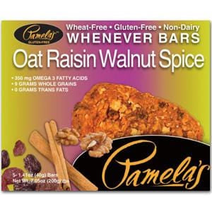 Pamela's Whenever Bars, Oat Raisin Walnut Spice - 6 x 7.05 ozs.