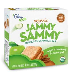 Plum Organics Jammy Sammy Bars Apples Cinnamon & Oatmeal, Organic - 6 x 5.15 oz